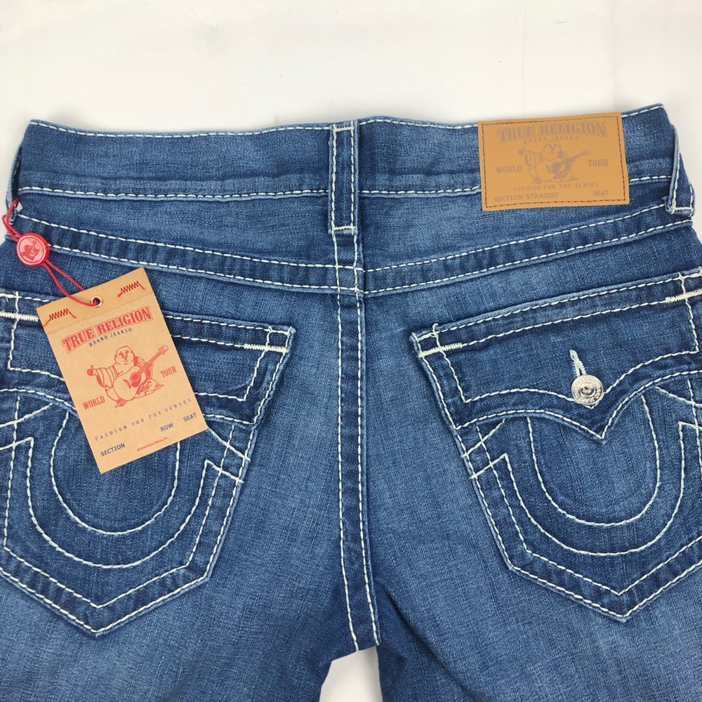 True Religion Straight Flap Natural Bit T Jeans - Picture 2 of 7